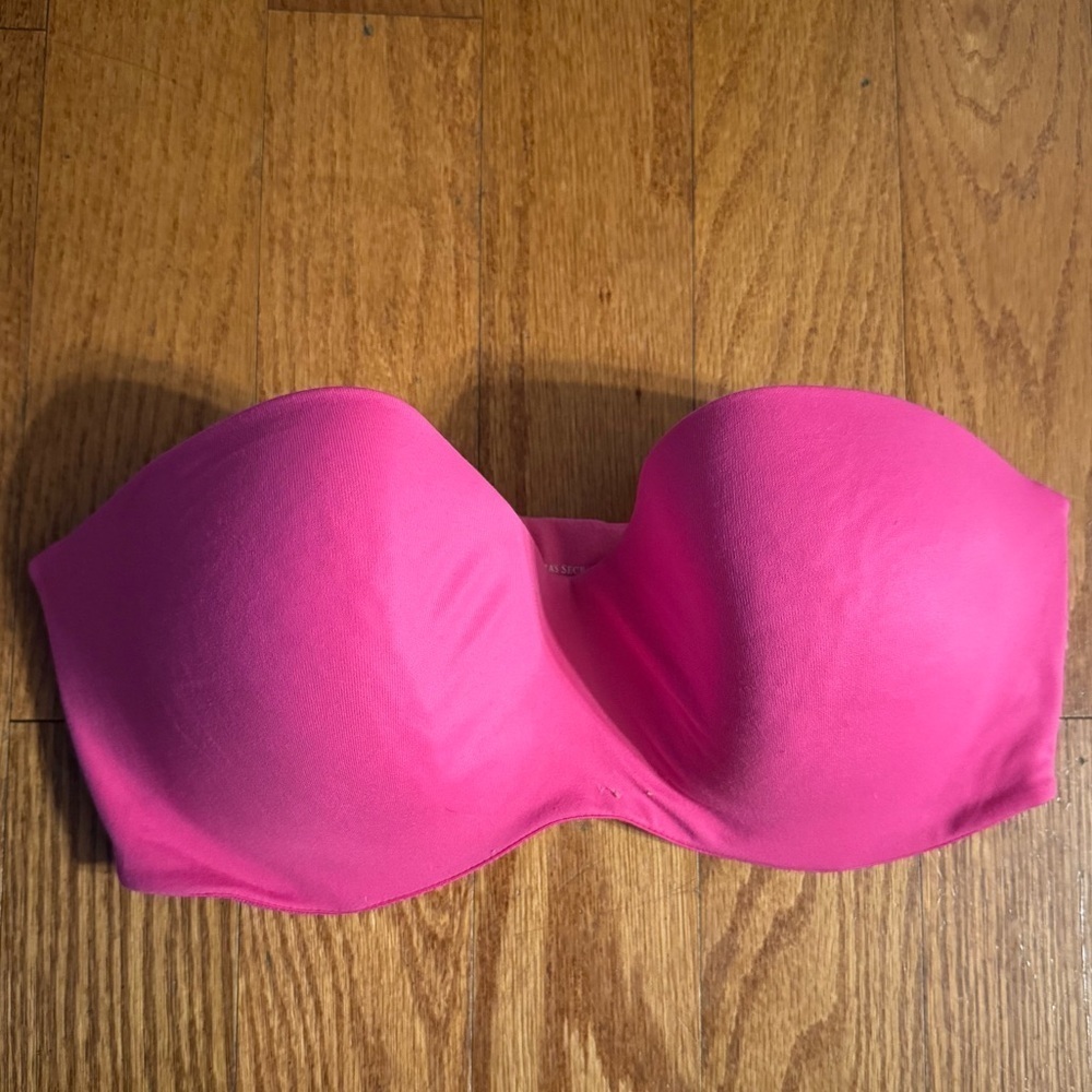 Victoria's Secret Pink Liner Strapless Bra Womens Size 34DD
